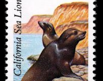 5x SEA LIONS California American Wildlife 1987 22c Unused Vintage Postage Stamp. Free Shipping! #1 Source. Best prices on Vintage stamps