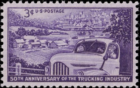 トラック業界 1953 3c 紫未使用切手 20枚 送料無料! ヴィンテージ切手