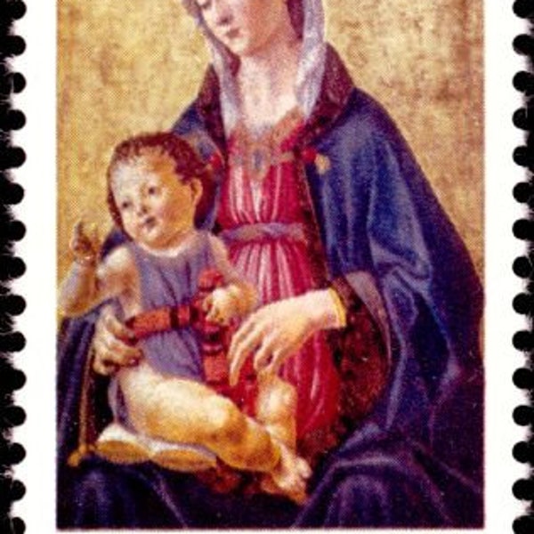 25x CHRISTMAS 1975 Madonna and Child Ghirlandaio Painting 10c Unused Postage Stamps Free Shipping!  #1 source Best prices on Vintage stamps