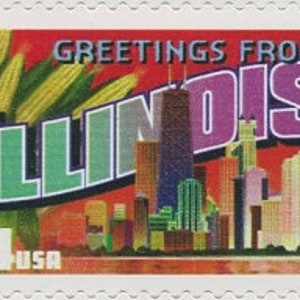 5x ILLINOIS Greetings Chicago Evanston Rockford 2002 34c Selo postal não utilizado Frete grátis! #1 Fonte Melhores preços em selos vintage