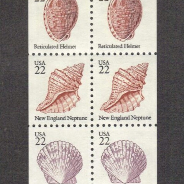 SEASHELLS Beach Shells Ocean 5 Diff 1985 22c Unused Postage Stamps  Free Shipping!  Your #1 source Best prices on Vintage stamps