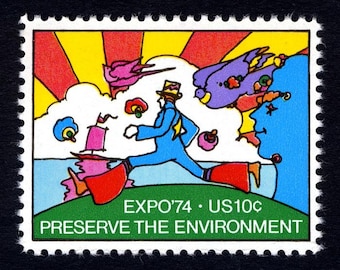 20x PETER MAX Expo '74 Spokane Washington Pintura del artista 1974 10c Sello postal colorido sin usar Envío gratis Mejores precios en sellos antiguos