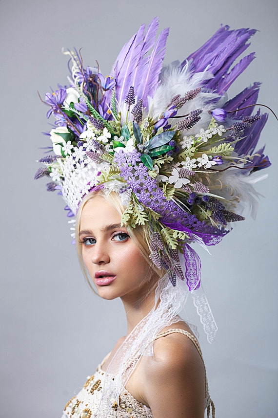 Purple Headdress Ukrainian headwear 