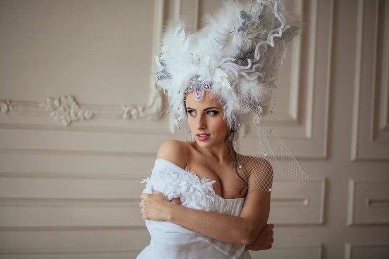 The Snow Queen Winter Crown White Headpiece Flower Etsy