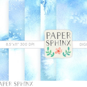 Blue Soothing Sea Digital Watercolor Paper- Printable background - Scrapbooking, Invitation 8.5 x 11 - light blue teal
