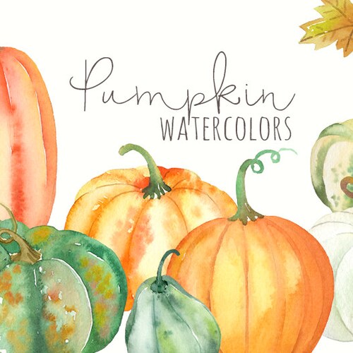 Watercolor Pumpkins Digital Clip Art Set Instant Download - Etsy