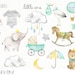 Baby Shower Clipart | Gender Neutral Baby Graphics - Elephant, Bear ...