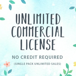 Unlimited Commercial License Add-On - Licenza per l'utilizzo di UN set di clipart in articoli in vendita
