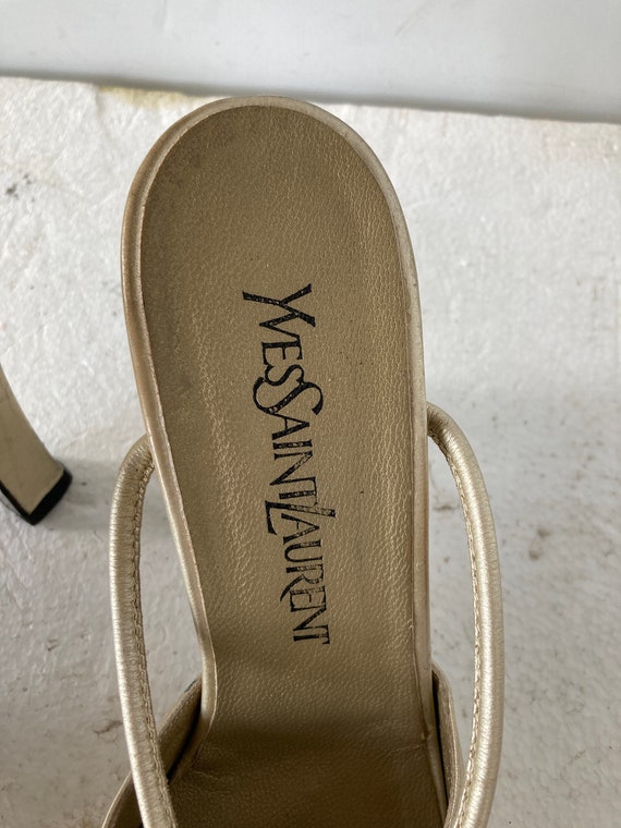 Yves Saint Laurent vintage 90s sandals-gold leath… - image 5