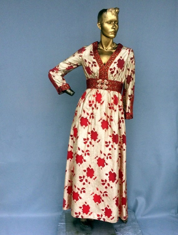 spectacular vintage 70s evening dress- luxurious s