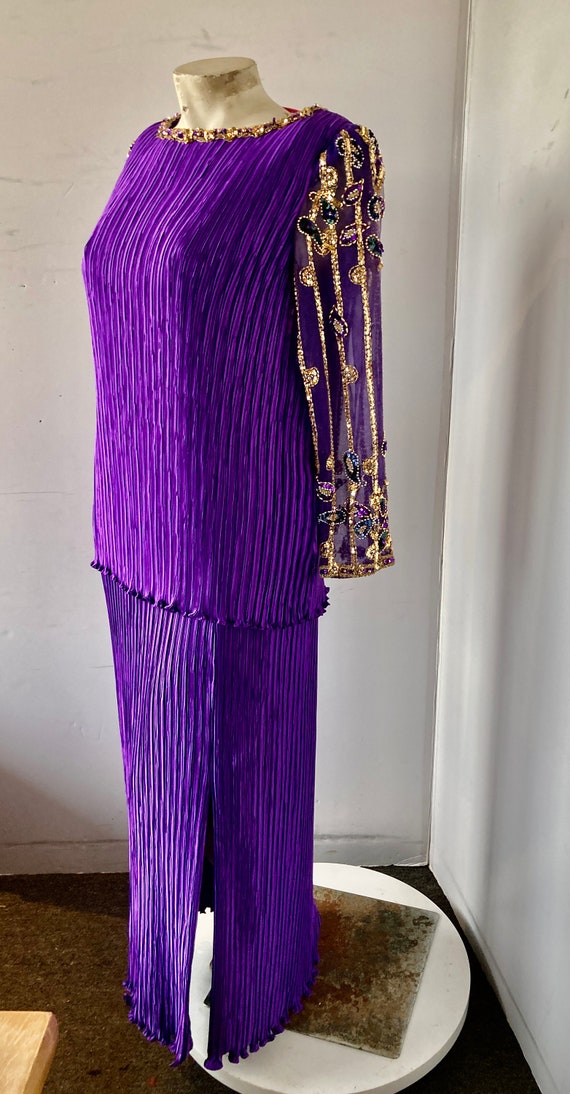 Buy Vintage 80s Purple Beaded Evening Dress, Size 18, Made in USA Online in  India - Etsy
