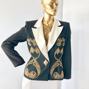 emerald green dress and gold shoes Starlight Gold Metallic Shawl Tuxedo Jacket (Separates)