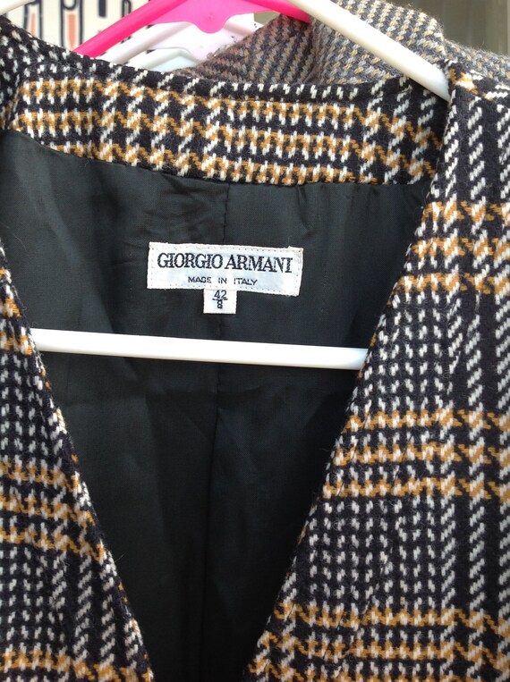 ジョルジオ アルマーニ ヴィンテージ 80/90 チェック柄 ウール
