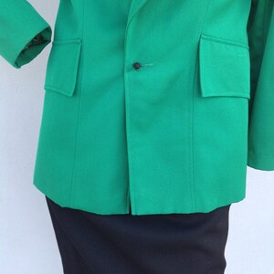 Vintage 80s EMANUEL UNGARO Green Tailored Wool Jacket for Women,Womens Italian Fashion & French Elegant Jacket 1980s-sustainable fashion image 5