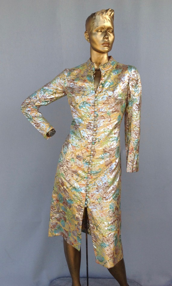 silk brocade dress