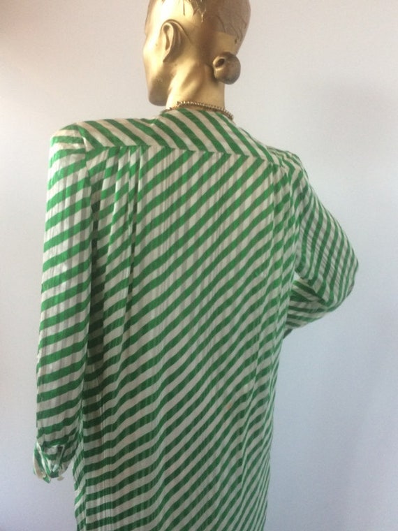 sz med vintage 1980s diagonal stripe silk dress ,… - image 5