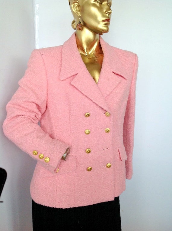 ESCADA vintage tailored pink double breasted wool 