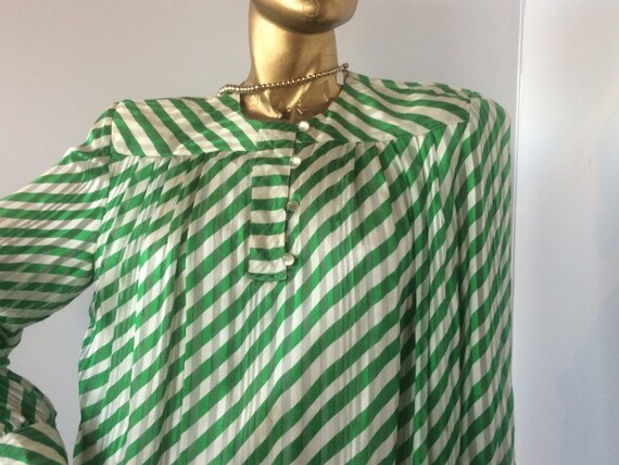 sz med vintage 1980s diagonal stripe silk dress ,… - image 3