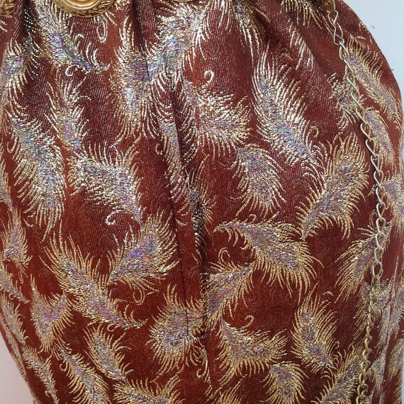 chic vintage 70s brocade dress.long column silhou… - image 5