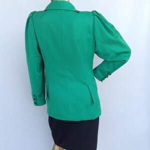 Vintage 80s EMANUEL UNGARO Green Tailored Wool Jacket for Women,Womens Italian Fashion & French Elegant Jacket 1980s-sustainable fashion image 7