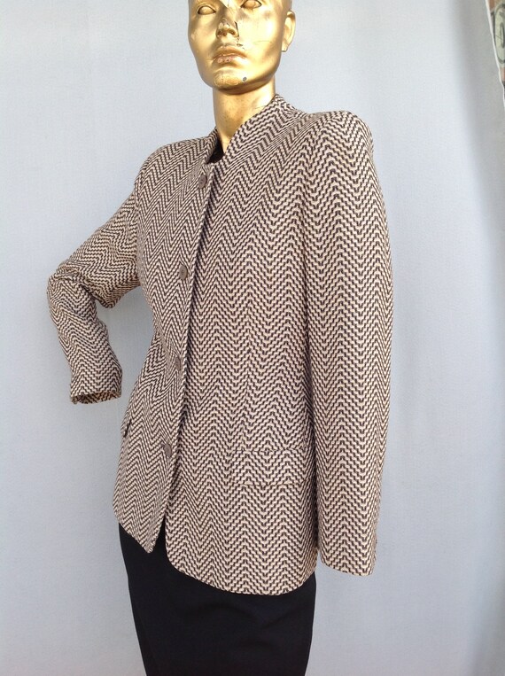 Vintage VILANO by Gerardo Livornese 60s / 70s Cream Black Trim Crop Open Blazer main image 0