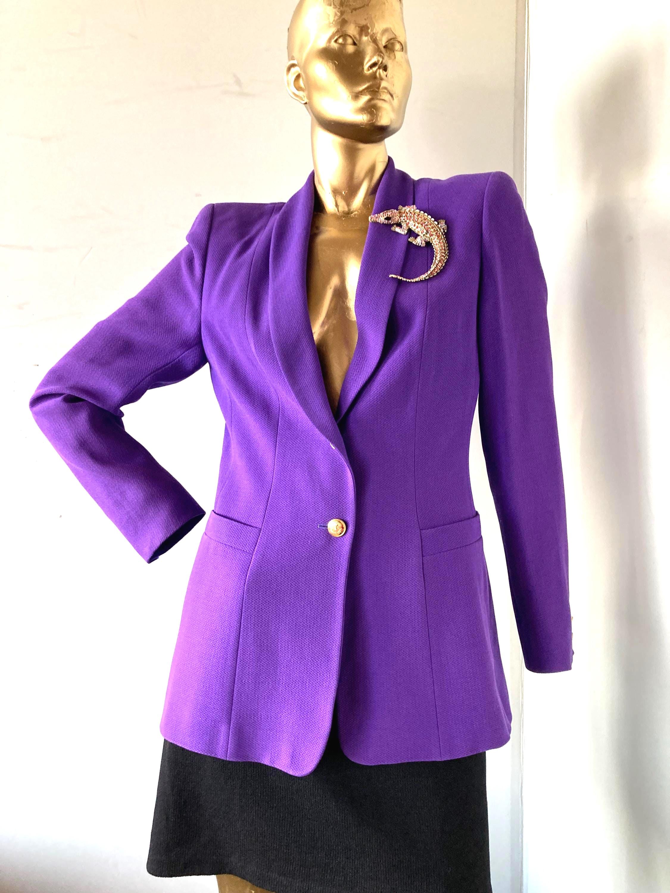 Vintage Escada Wool Jacket SZ 10 - 1990s Designer Glamour