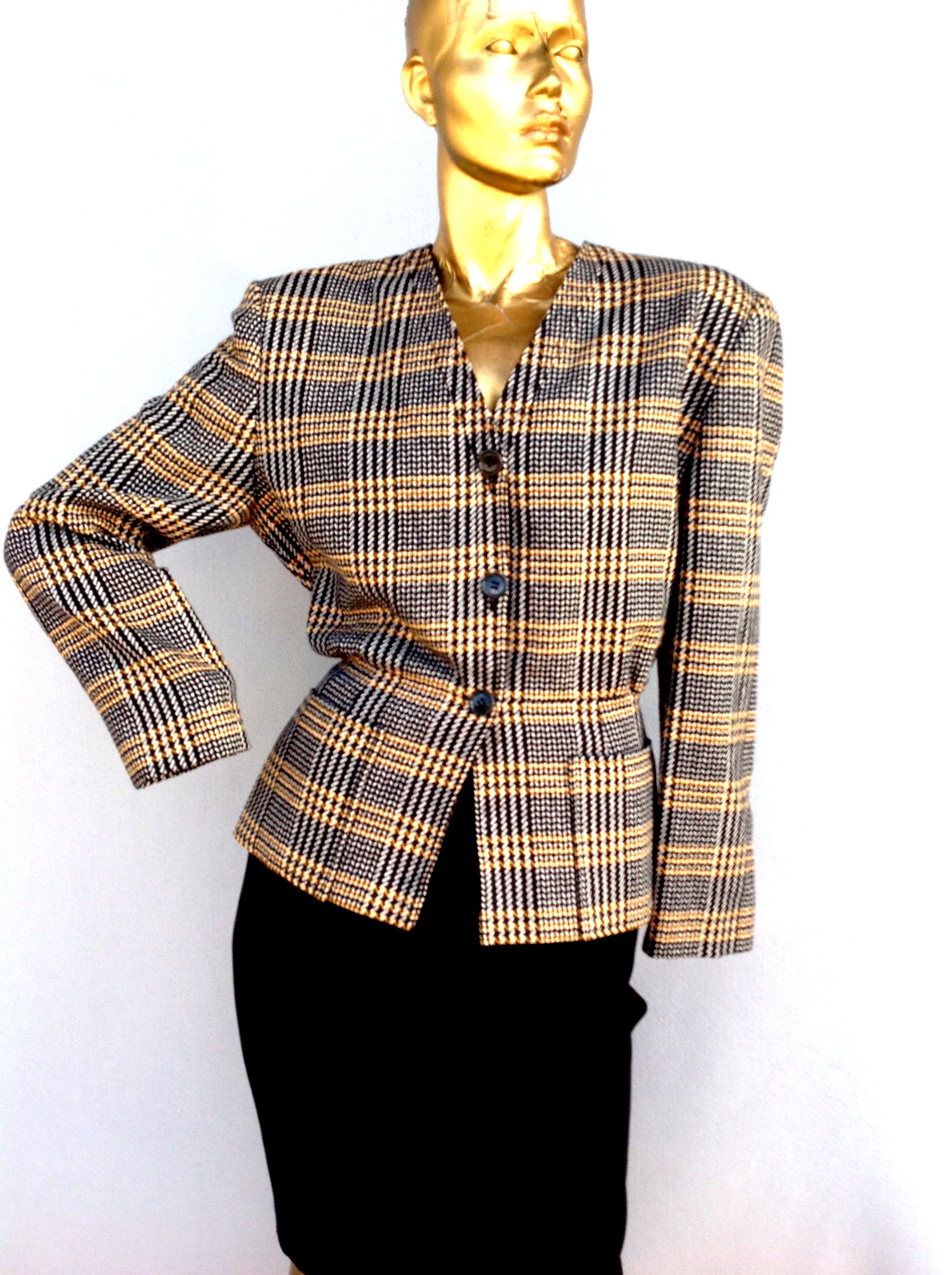 ジョルジオ アルマーニ ヴィンテージ 80/90 チェック柄 ウール