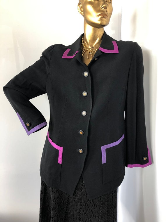Vintage Suit Jacket Louis Feraud Made in Italy Size L 