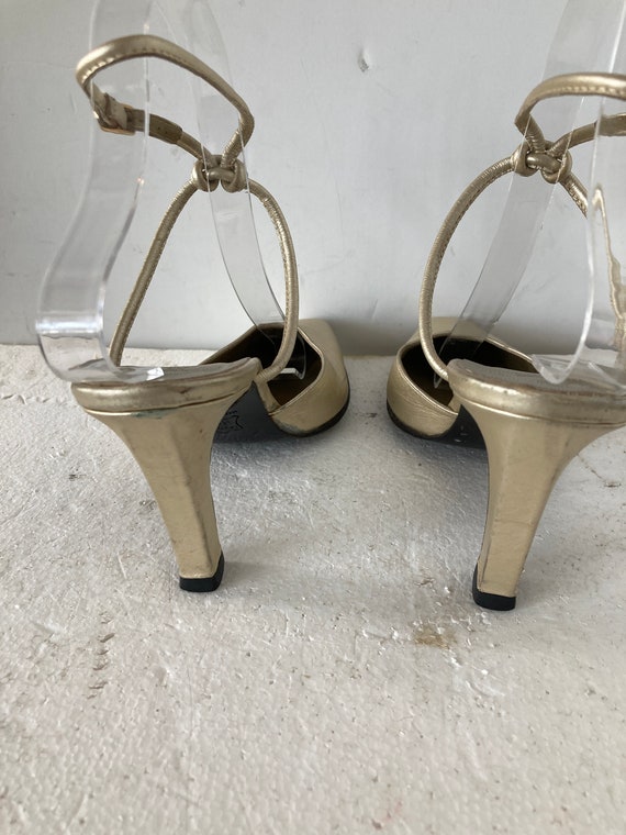 Yves Saint Laurent vintage 90s sandals-gold leath… - image 4