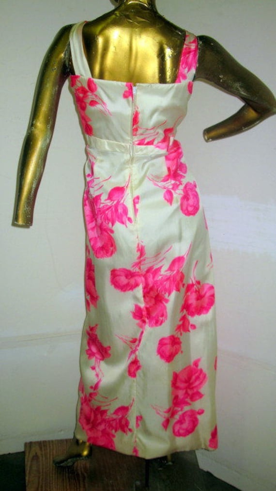 vintage 1960s long silk evening dress-short fitte… - image 4