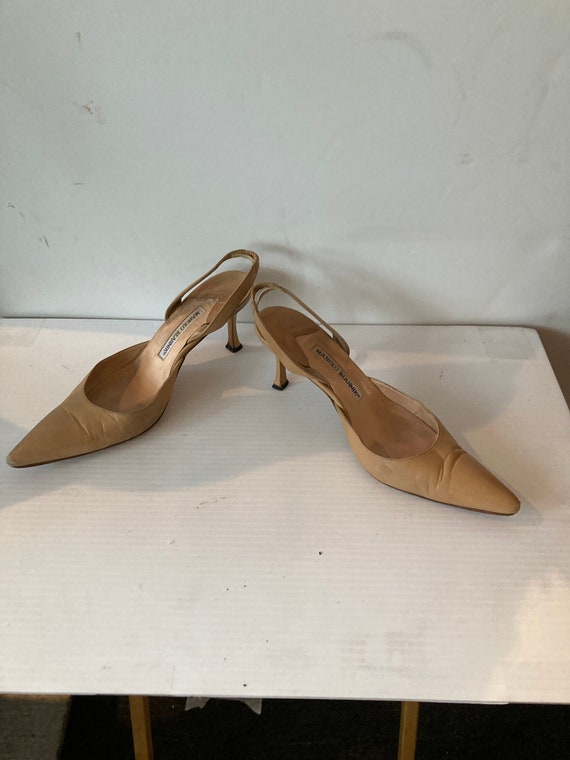 Manolo Blahnik tan color leather shoes- high heel… - image 10