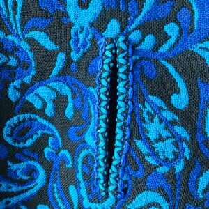 an amazing vintage 60s /70s cape and wrap skirt set-turquoise and black wool ,an unapologetically fabulous outfit image 8