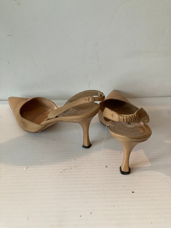 Manolo Blahnik tan color leather shoes- high heel… - image 7