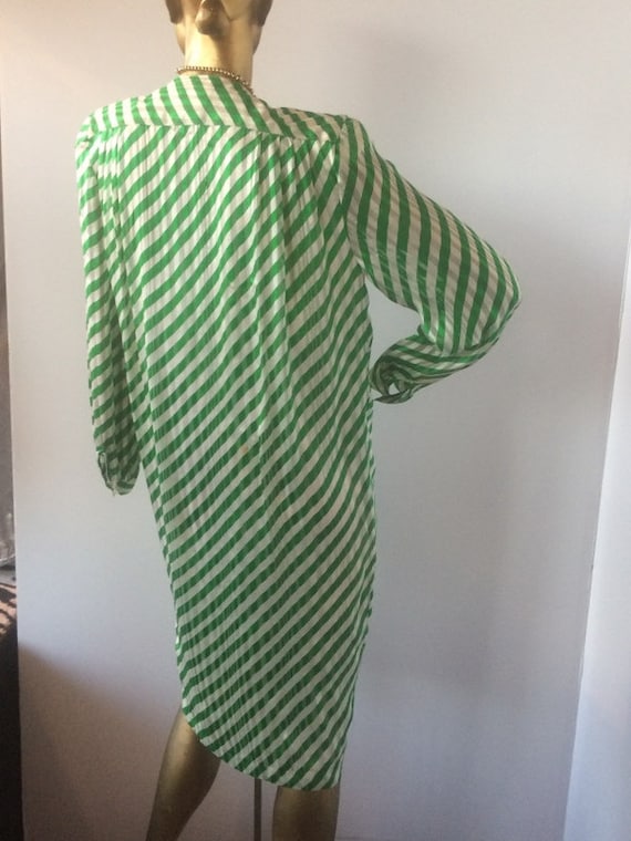 sz med vintage 1980s diagonal stripe silk dress ,… - image 6