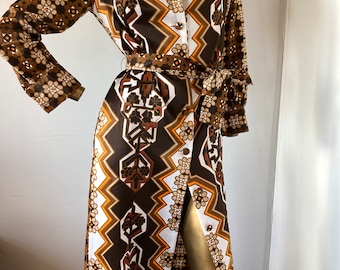 LANVIN vintage 70s bold abstract print long dress-this dress is artistic feminine free spirited and daring  sz small