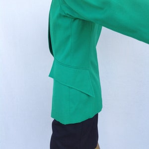 Vintage 80s EMANUEL UNGARO Green Tailored Wool Jacket for Women,Womens Italian Fashion & French Elegant Jacket 1980s-sustainable fashion image 2