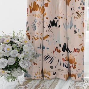 Blackout curtains, bohemian curtains, long curtains, short curtains, boho curtains, rust curtains, nursery curtains, modern curtain panel