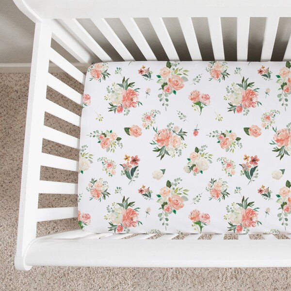 Coral Crib Sheet Etsy