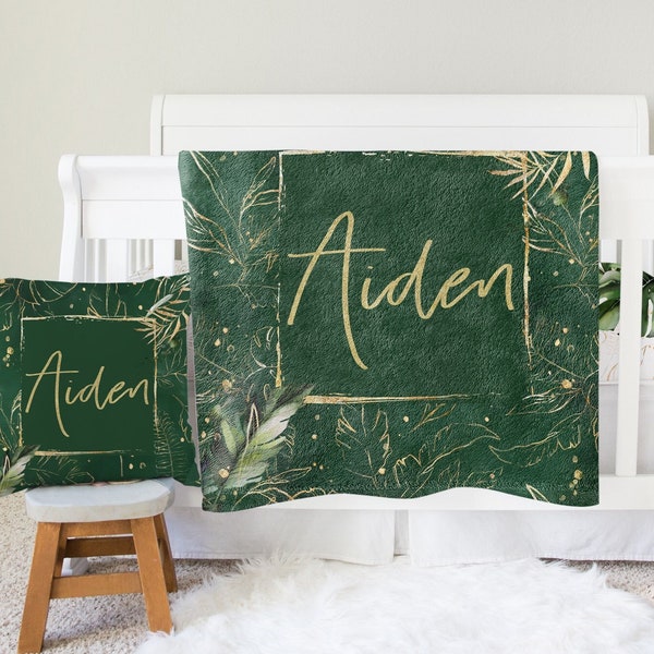 Dark Green Crib Bedding Etsy