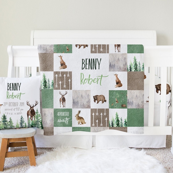 Woodland Crib Bedding Etsy