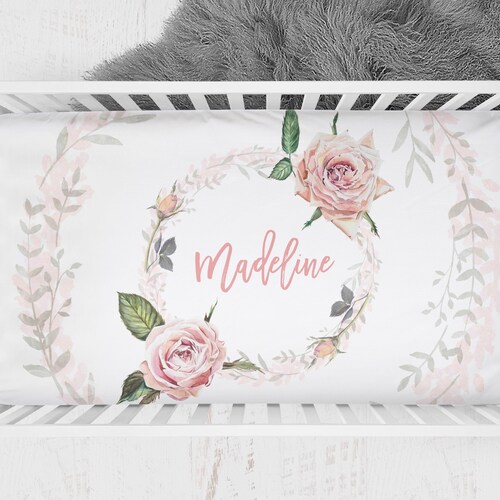 Custom Crib Sheet for Girl Personalized Crib Bedding Baby Etsy