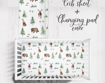 forest crib sheet