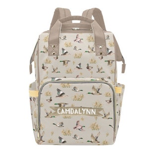 Personalized Mallard Duck Diaper Backpack: Hunting Baby Bag, Expecting Mom Gift