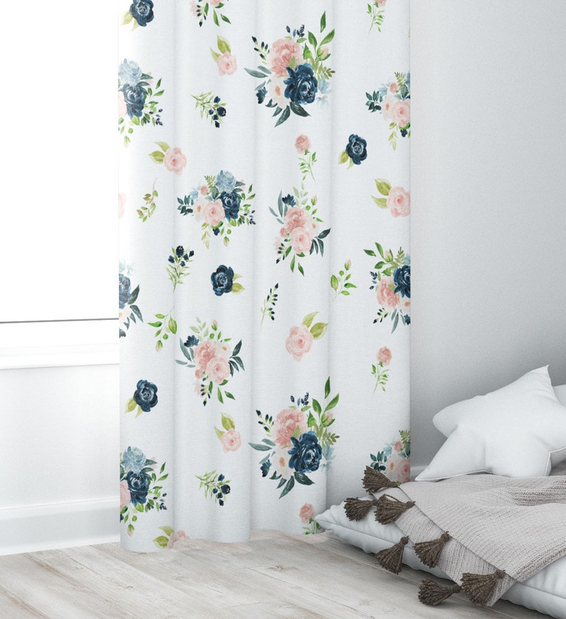 Floral Nursery Curtains baby room curtains pink blush blue Etsy