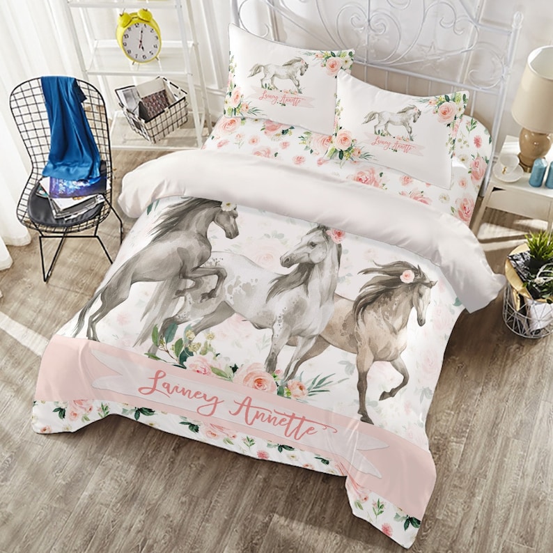 Duvet Covers for Girl Horses Duvet Covers Twin Duvet Cover Etsy