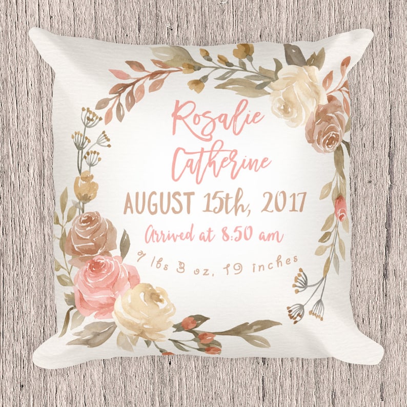 Personalized Baby Pillow Pillow Baby Pillows Birth Etsy