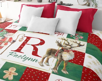 Funda nórdica navideña personalizada: ropa de cama de Papá Noel y