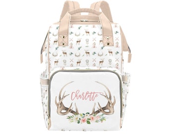 Personalized Woodland Diaper Bag Backpack: Multiuse Baby Bag