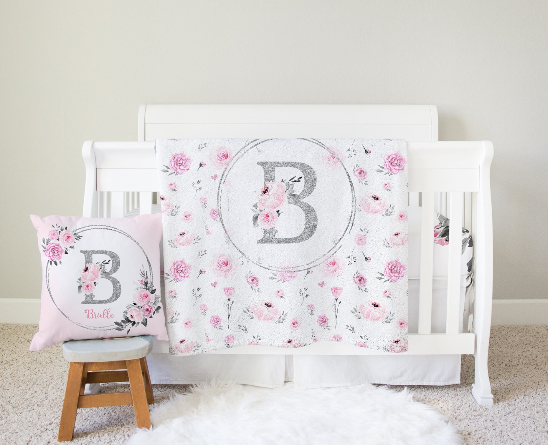 monogrammed crib sheets