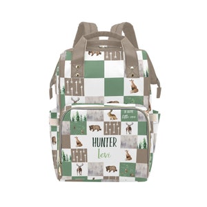 Personalized Woodland Diaper Bag Backpack: Multiuse Baby Bag